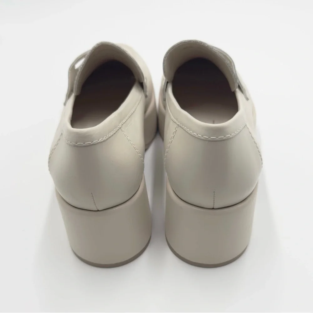 NEW Dolce Vita Yanni Platform Loafer Shoes Round Toe Women's Ivory Size US 7.5 - Picture 5 of 12